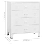 Cajoner industrial de metal blanca 78x40x93 cm
