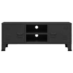 Mueble de TV industrial metal negro 105x35x42 cm