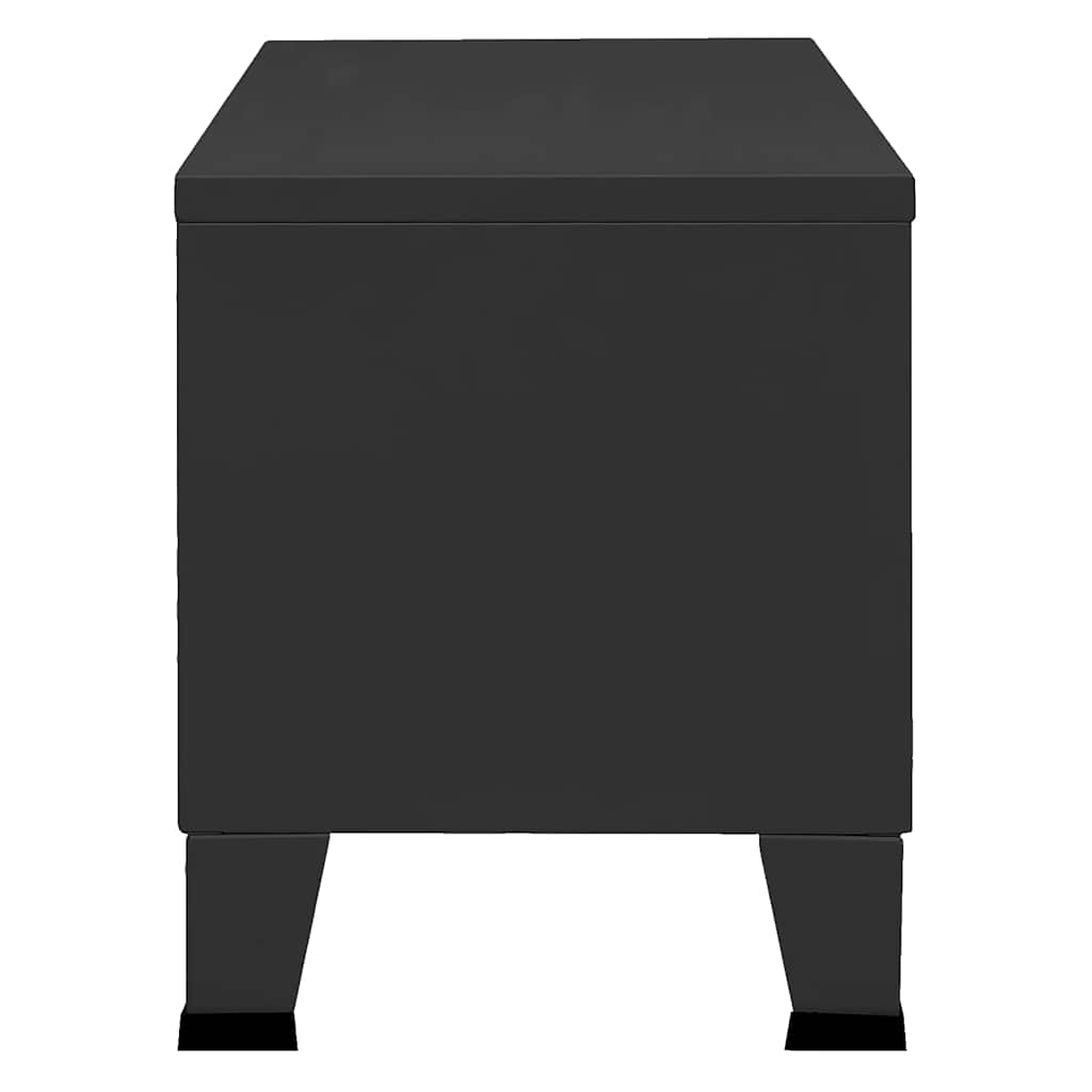Mueble de TV industrial metal negro 105x35x42 cm