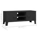 Mueble de TV industrial metal negro 105x35x42 cm