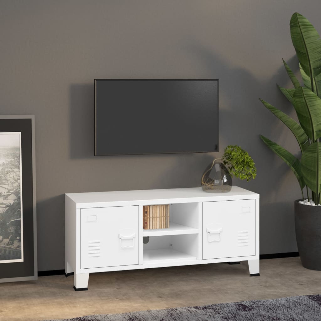 Industrial anthracite metal TV stand 105x35x42 cm