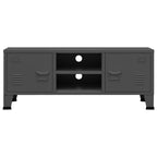 Mueble de TV industrial metal antracita 105x35x42 cm