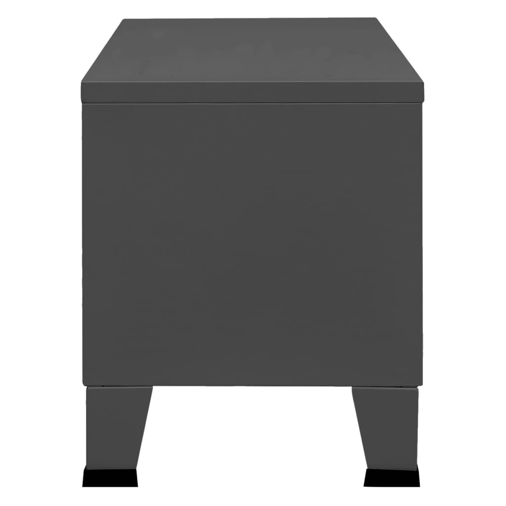 Mueble de TV industrial metal antracita 105x35x42 cm