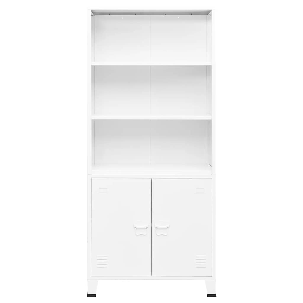 Estantería industrial acero blanco 80x32x180 cm