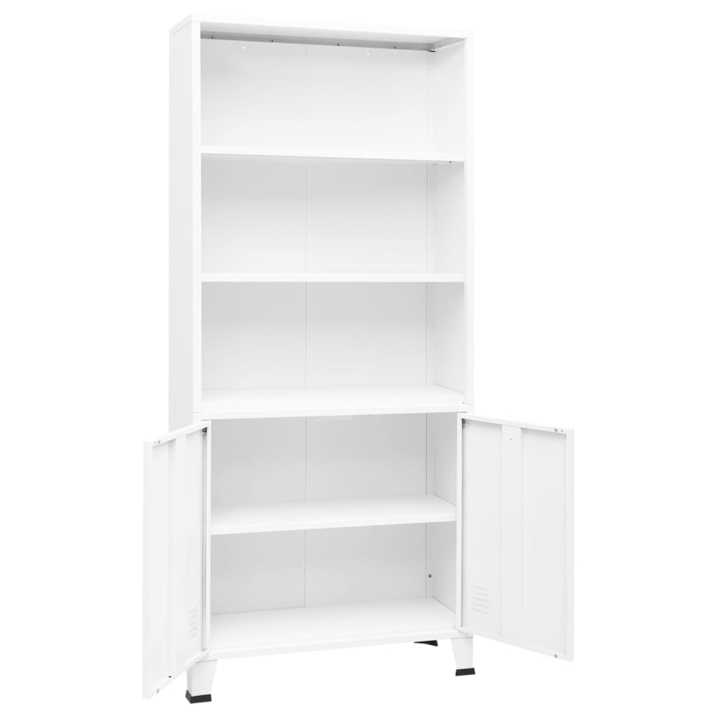 Estantería industrial acero blanco 80x32x180 cm