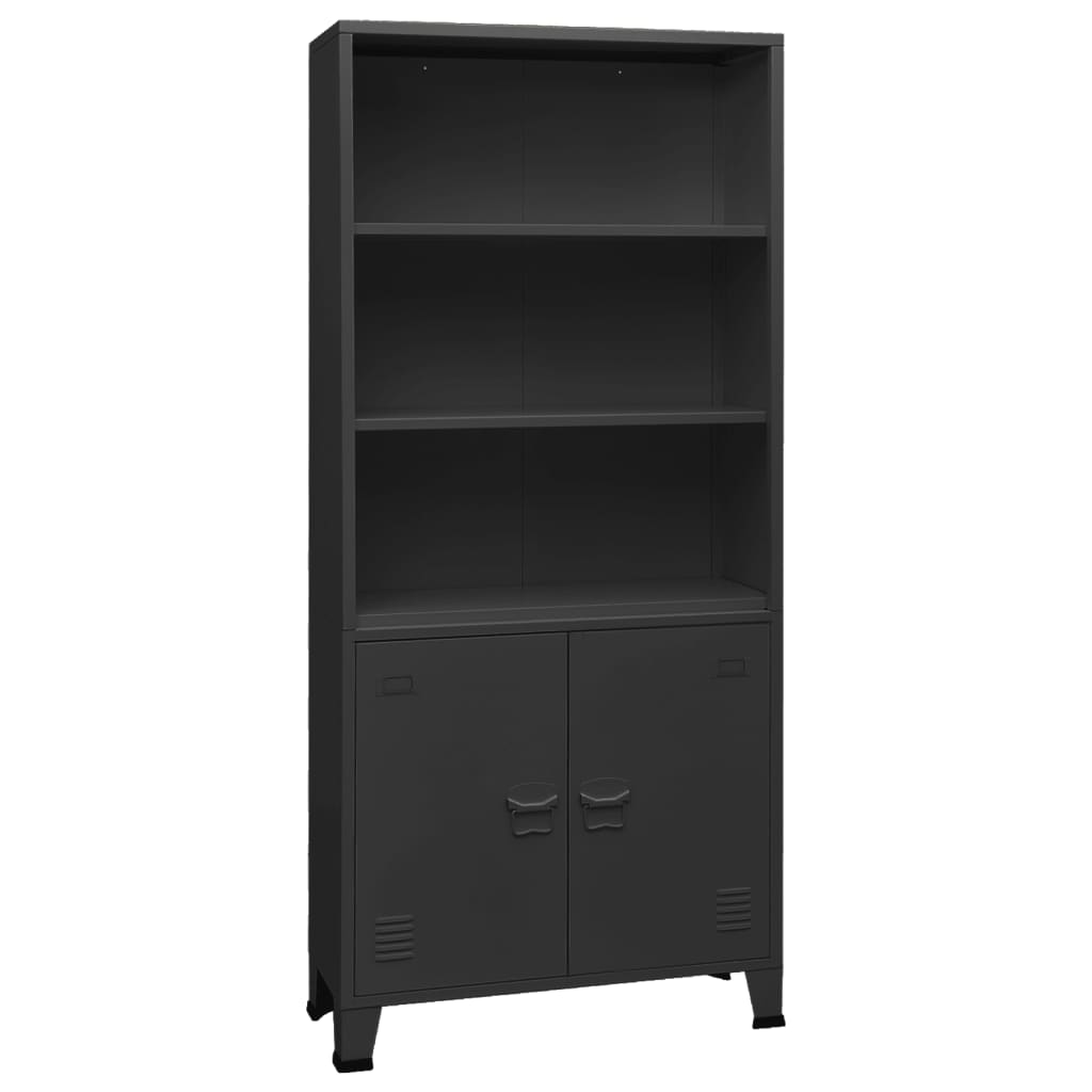 Industrial shelving unit white steel 80x32x180 cm