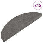 Alfombrilla autoadhesiva escalera 15 uds 56x17x3 cm gris