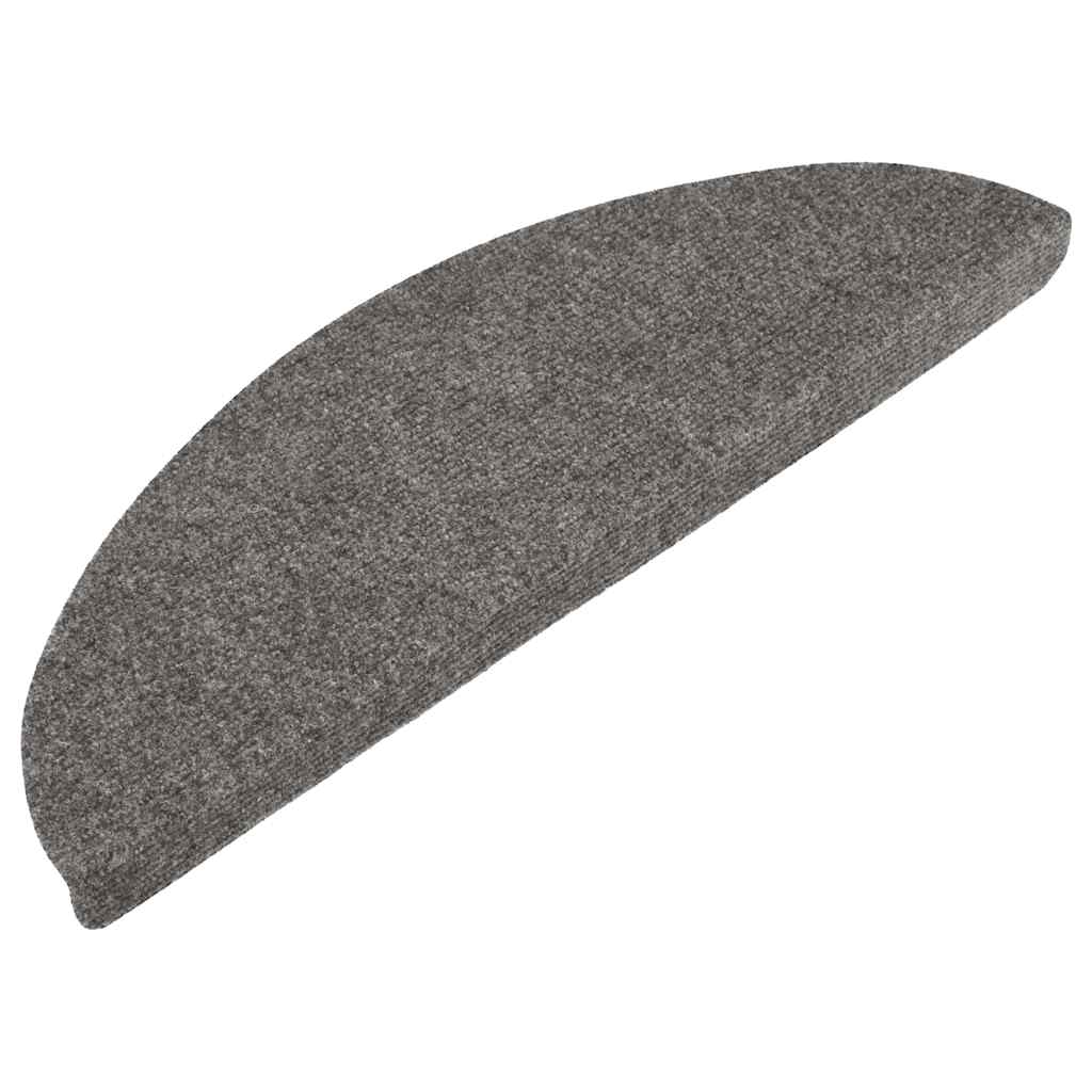 Alfombrilla autoadhesiva escalera 15 uds 56x17x3 cm gris