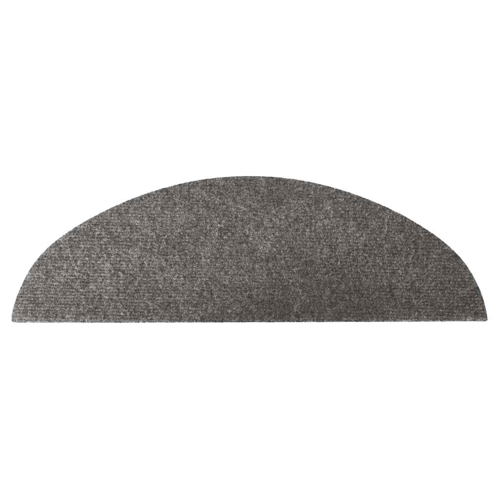 Alfombrilla autoadhesiva escalera 15 uds 56x17x3 cm gris