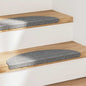 Alfombrilla autoadhesiva escalera 15 uds 56x17x3 cm gris
