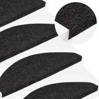 Alfombra autoadhesiva escalera sisal 15 uds antracita 56x17x3cm
