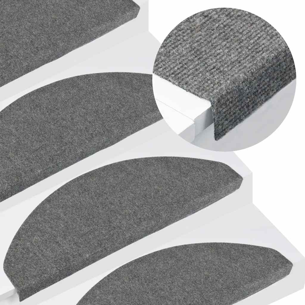 Alfombra autoadhesiva escalera sisal 15 uds antracita 56x17x3cm
