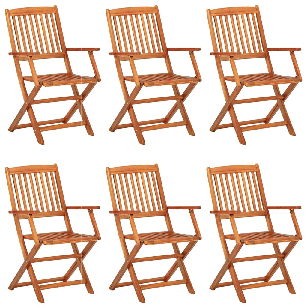 Juego comedor de jardín 7 pzas madera maciza acacia 180x90x75cm