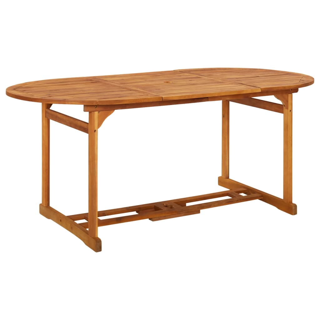 Juego comedor de jardín 7 pzas madera maciza acacia 180x90x75cm