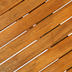 Juego comedor de jardín 7 pzas madera maciza acacia 180x90x75cm