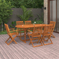 Juego comedor de jardín 7 pzas madera maciza acacia 180x90x75cm