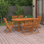 Juego comedor de jardín 7 pzas madera maciza acacia 180x90x75cm