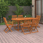 Garden dining set 7 pcs solid acacia wood 180x90x75cm