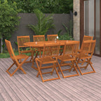 Juego comedor de jardín 7 pzas madera maciza acacia 180x90x75cm