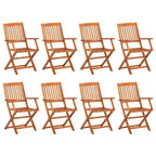 Set comedor de jardín 9 piezas madera maciza acacia 220x90x75cm