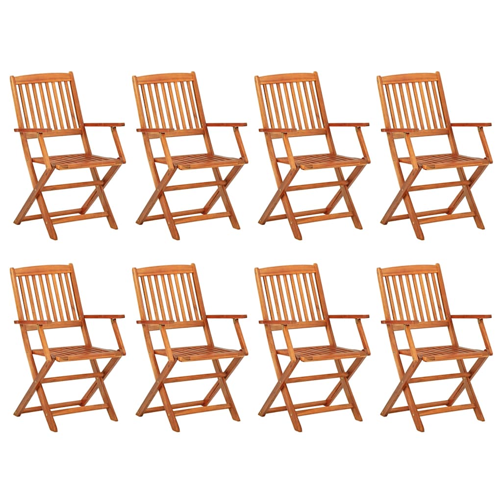 Set comedor de jardín 9 piezas madera maciza acacia 220x90x75cm