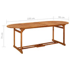 Set comedor de jardín 9 piezas madera maciza acacia 220x90x75cm