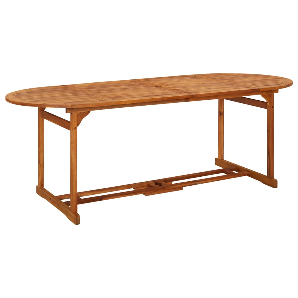 Set comedor de jardín 11piezas madera maciza acacia 220x90x75cm