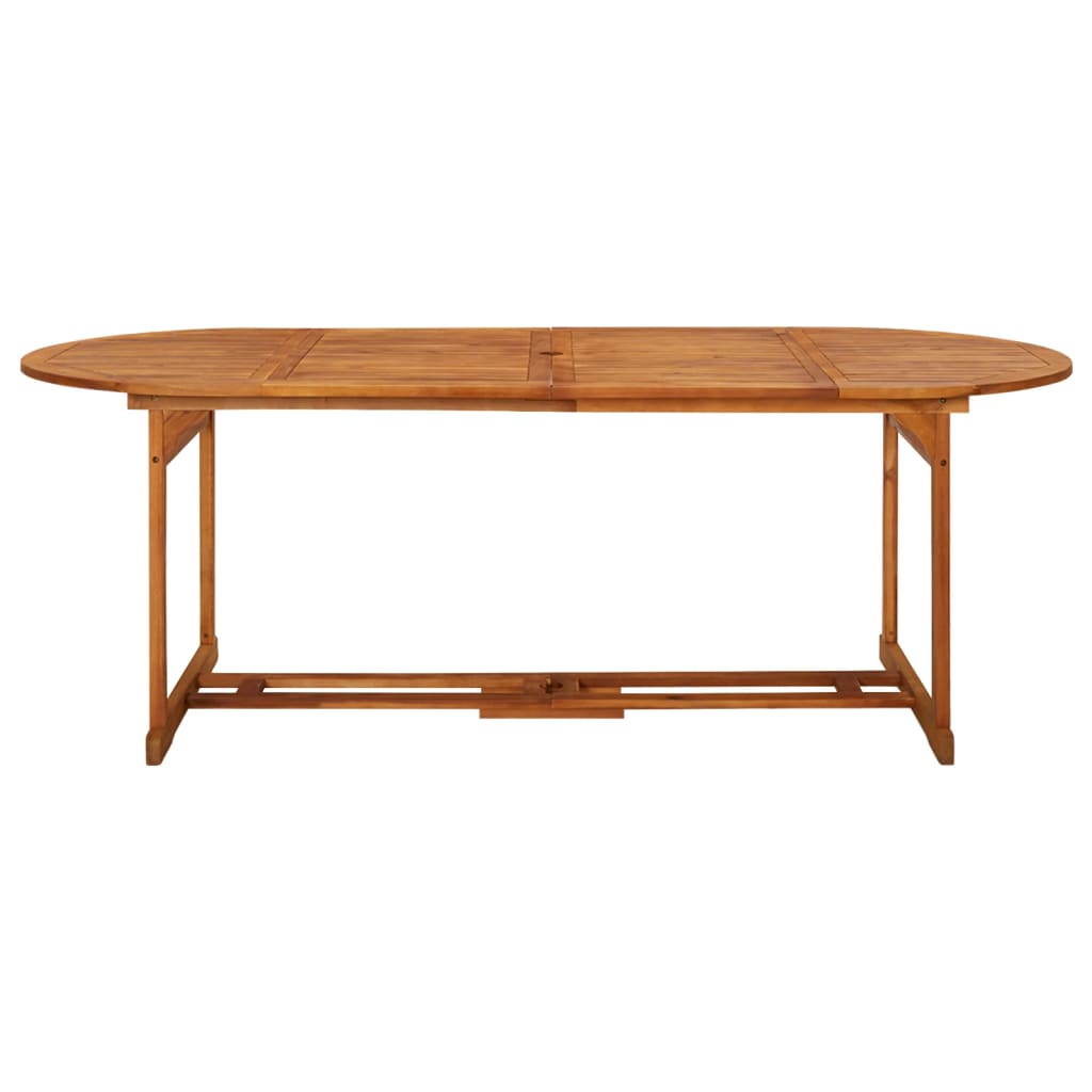 Set comedor de jardín 11piezas madera maciza acacia 220x90x75cm