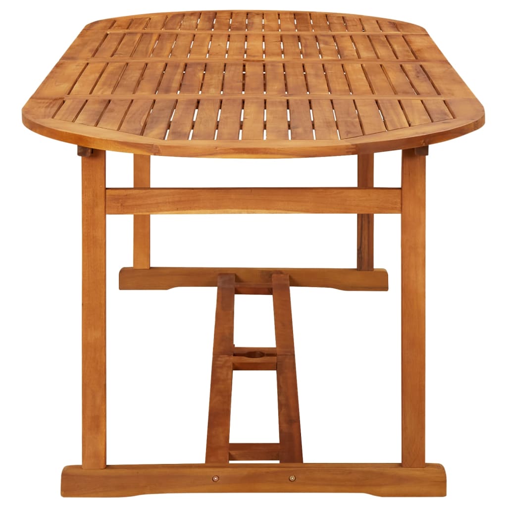 Set comedor de jardín 11piezas madera maciza acacia 220x90x75cm