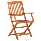 Set comedor de jardín 11piezas madera maciza acacia 220x90x75cm