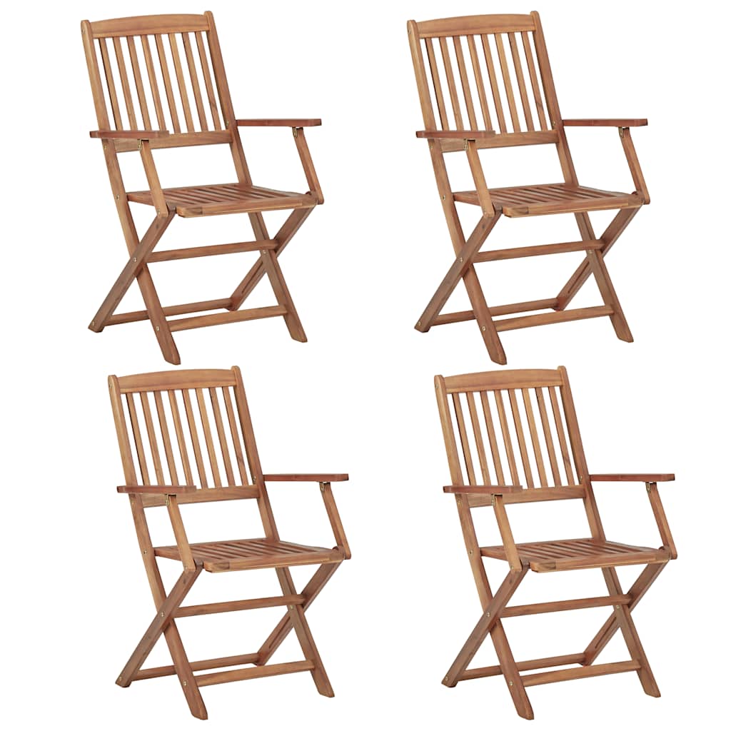 Juego de comedor de jardín 5 piezas madera maciza de acacia