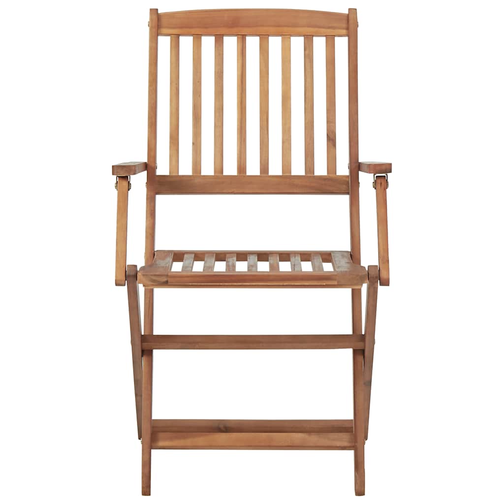 Juego de comedor de jardín 5 piezas madera maciza de acacia