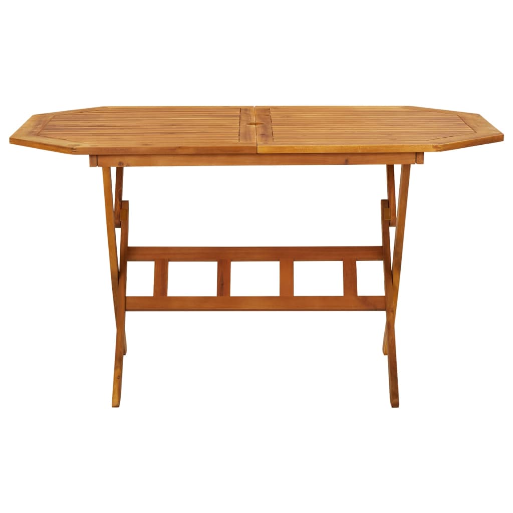Set de comedor de jardín 7 piezas madera maciza de acacia