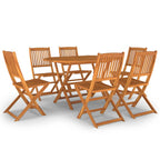 Juego de comedor de jardín 7 piezas madera maciza de acacia