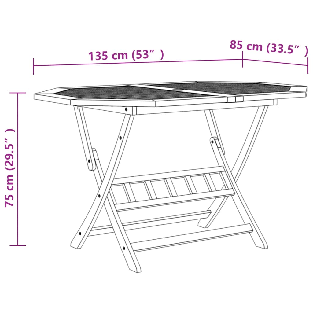 Juego de comedor de jardín 7 piezas madera maciza de acacia