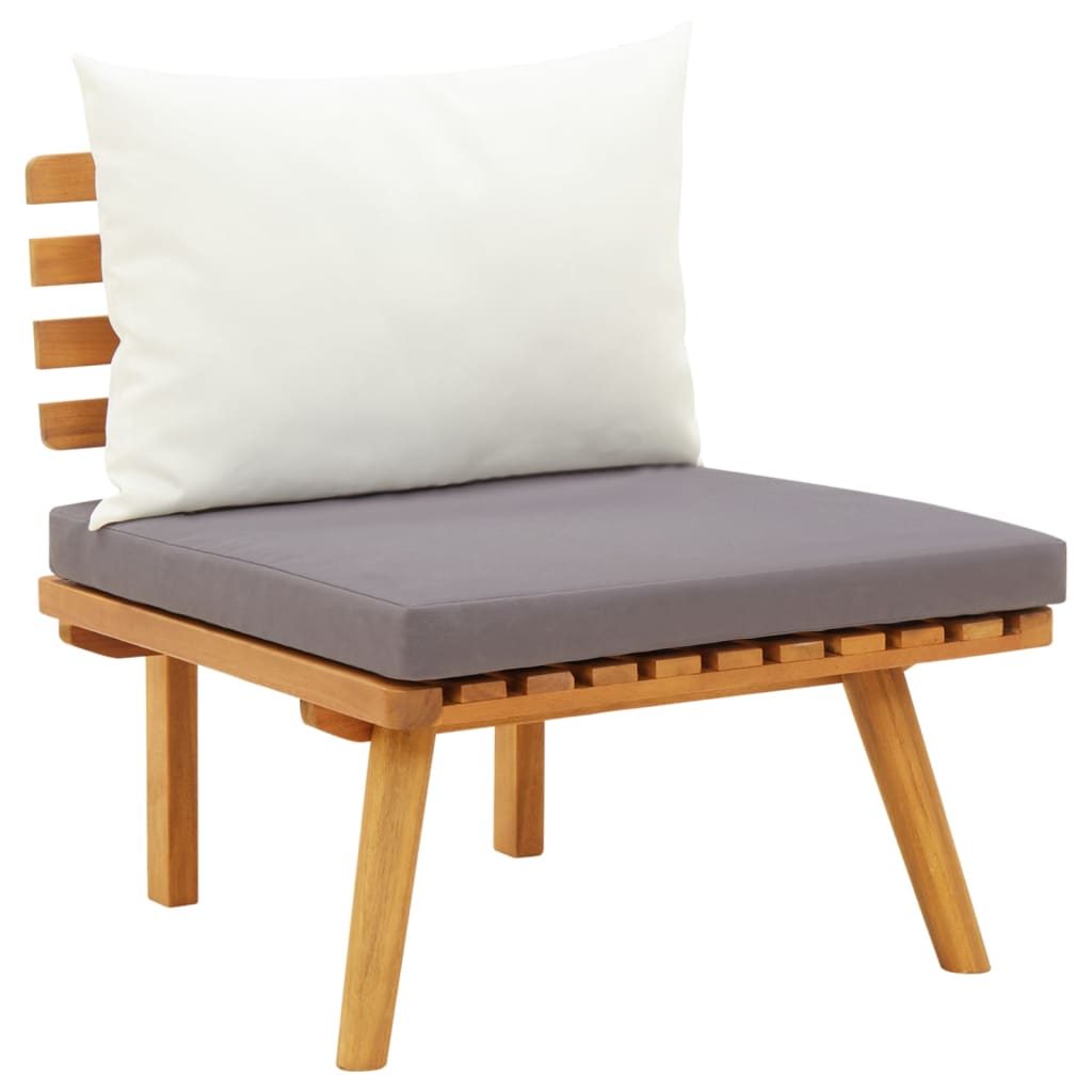 Juego muebles de jardín y cojines 12 pzas madera maciza acacia