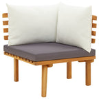 Juego muebles de jardín y cojines 12 pzas madera maciza acacia
