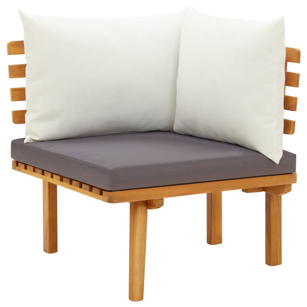 Juego muebles de jardín y cojines 12 pzas madera maciza acacia