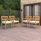 Sillas Batavia 2 uds madera maciza teca con cojines gris oscuro