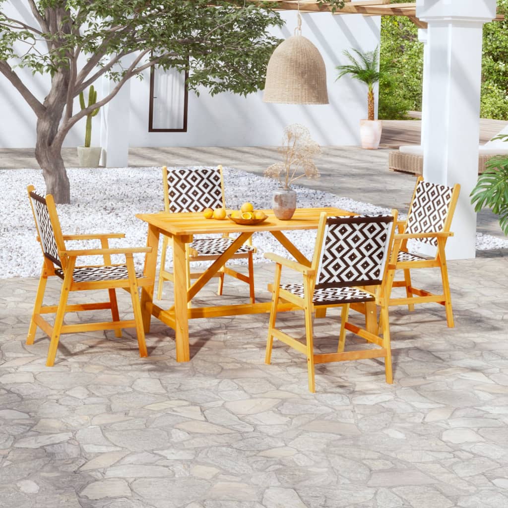 Conjunto de refeição de jardim 3 peças madeira maciça de acácia