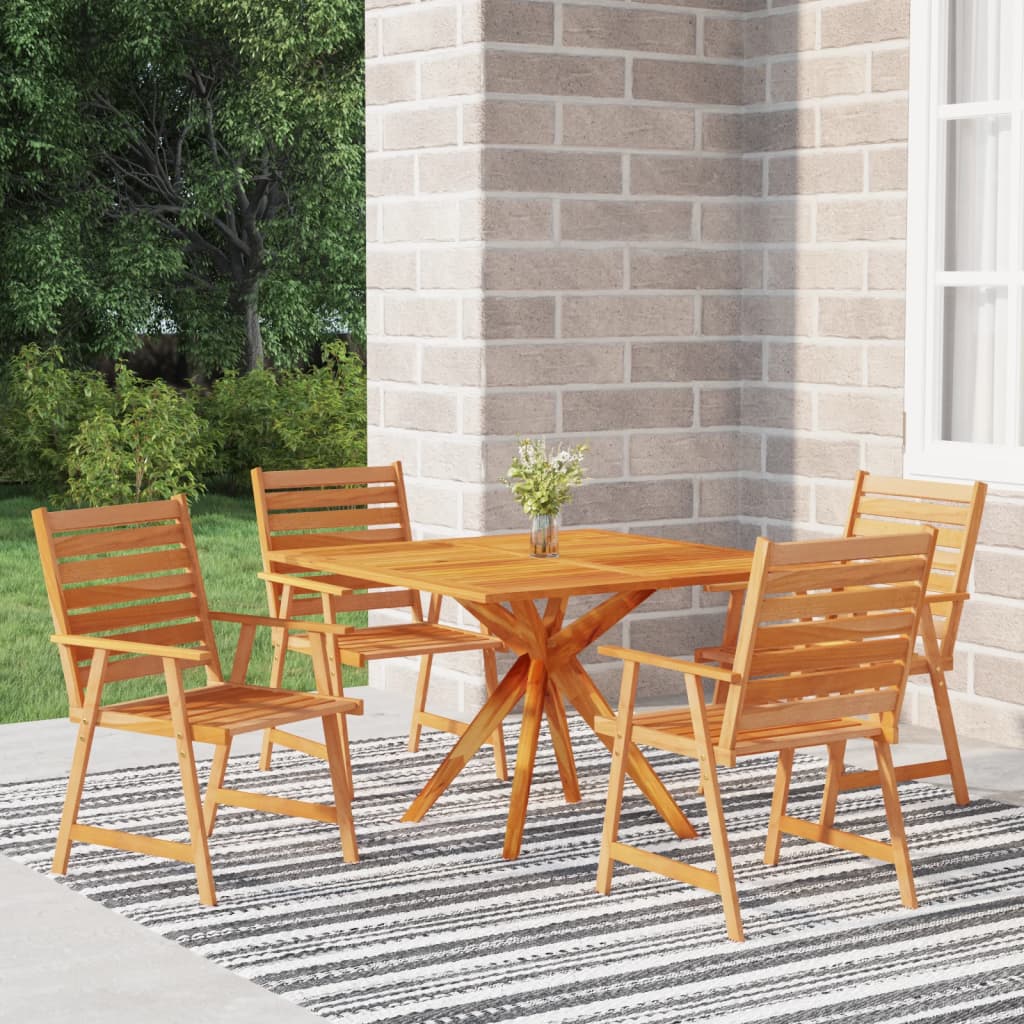 Conjunto de refeição de jardim 3 peças madeira maciça de acácia