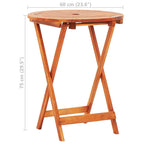 Set de comedor de jardín plegable 3 pzas madera eucalipto