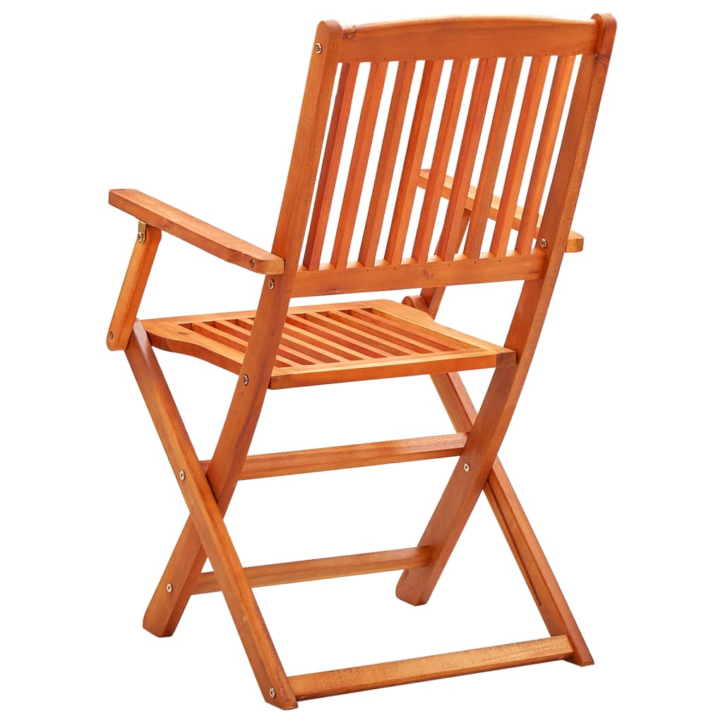Set de comedor de jardín plegable 3 pzas madera eucalipto