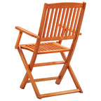Set de comedor de jardín plegable 3 pzas madera eucalipto