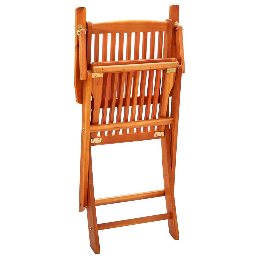 Set de comedor de jardín plegable 3 pzas madera eucalipto