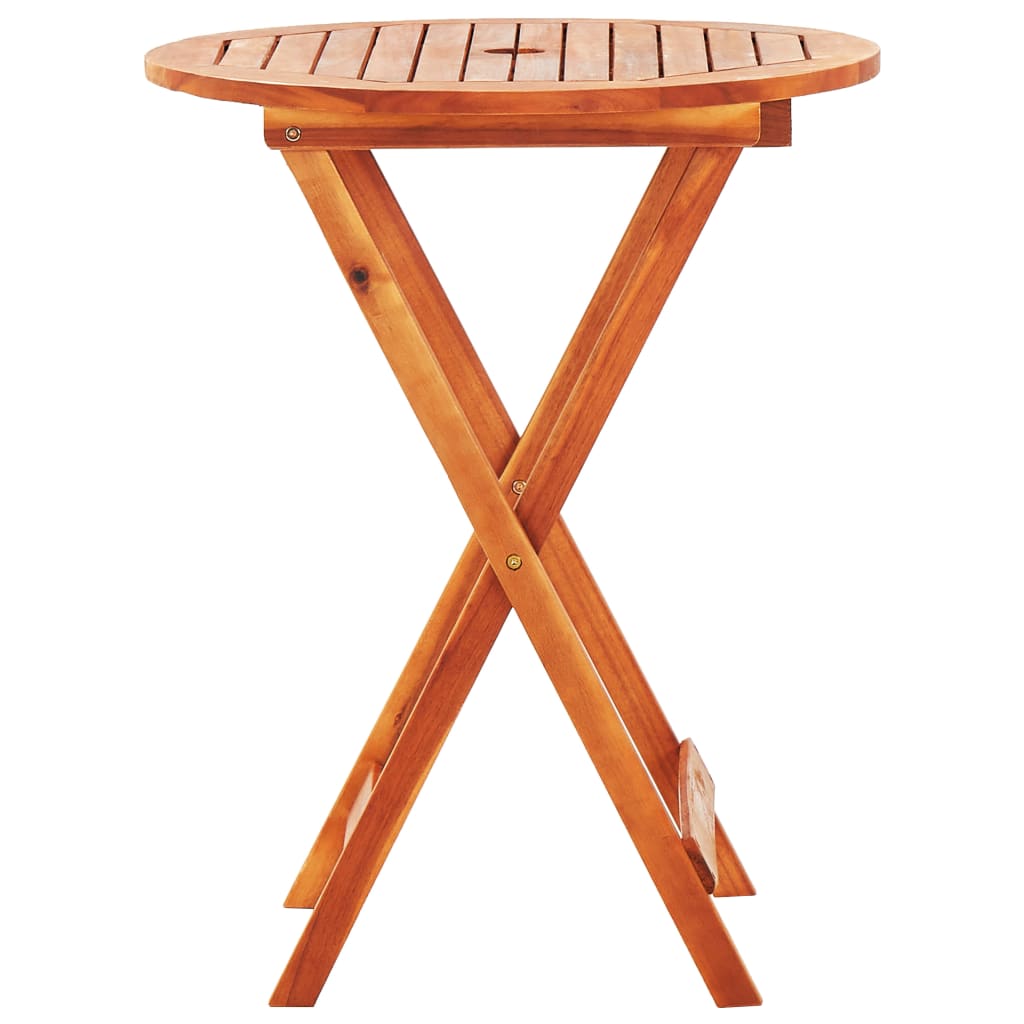 Set de comedor de jardín plegable 3 pzas madera eucalipto