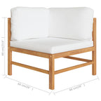 Set de muebles de jardín 4 pzas madera de teca y cojines crema
