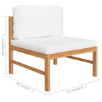 Set de muebles de jardín 4 pzas madera de teca y cojines crema