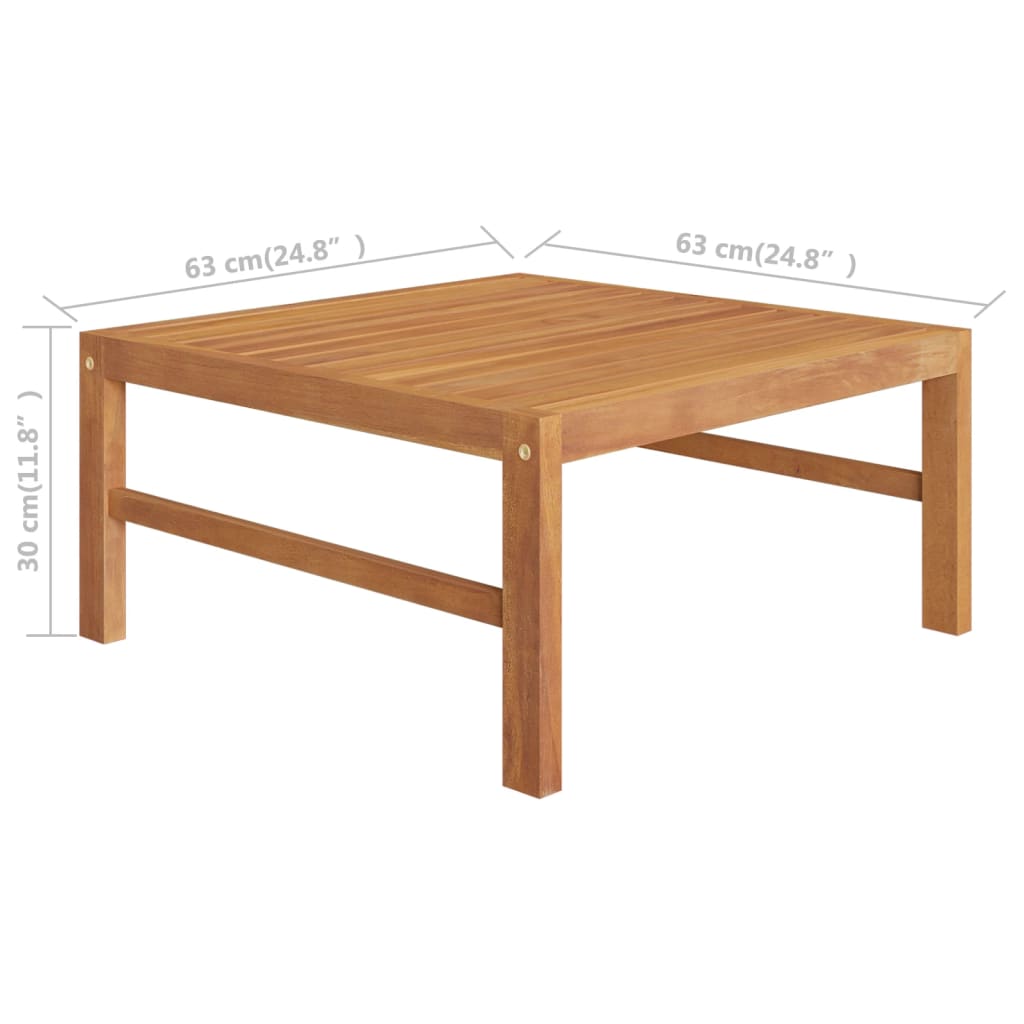 Set de muebles de jardín 4 pzas madera de teca y cojines crema