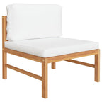 Set de muebles de jardín 10 pzas madera de teca y cojines crema
